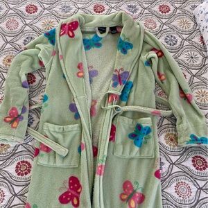 Kids Sonoma Bathrobe, Lights green, with multicolored butterflies